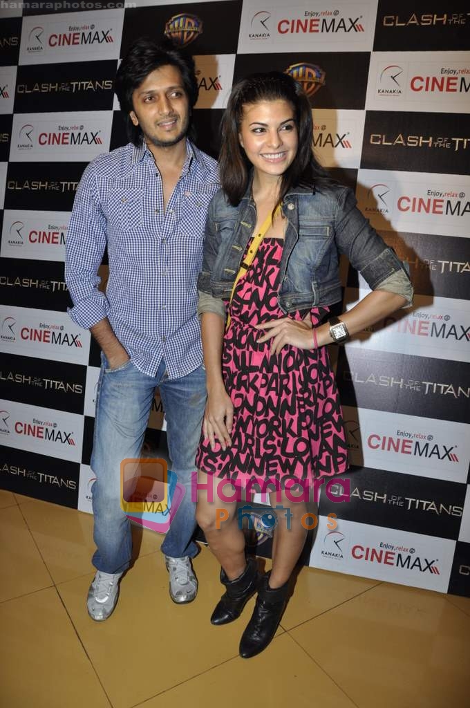 Ritesh Deshmukh, Jacqueline Fernandez at Clash of the Titans premiere in Cinemax on 31st March 2010 