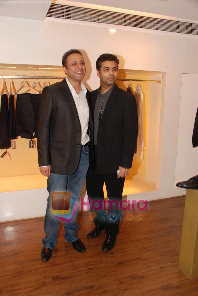 Karan Johar at the showcase of Karan Johar's new men's wear collection in Aza on 18th April 2010 