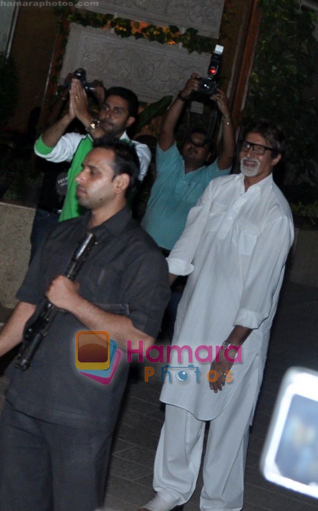 Amitabh and Abhishek Bachchan spotted at Jalsaa on 9th May 2010 