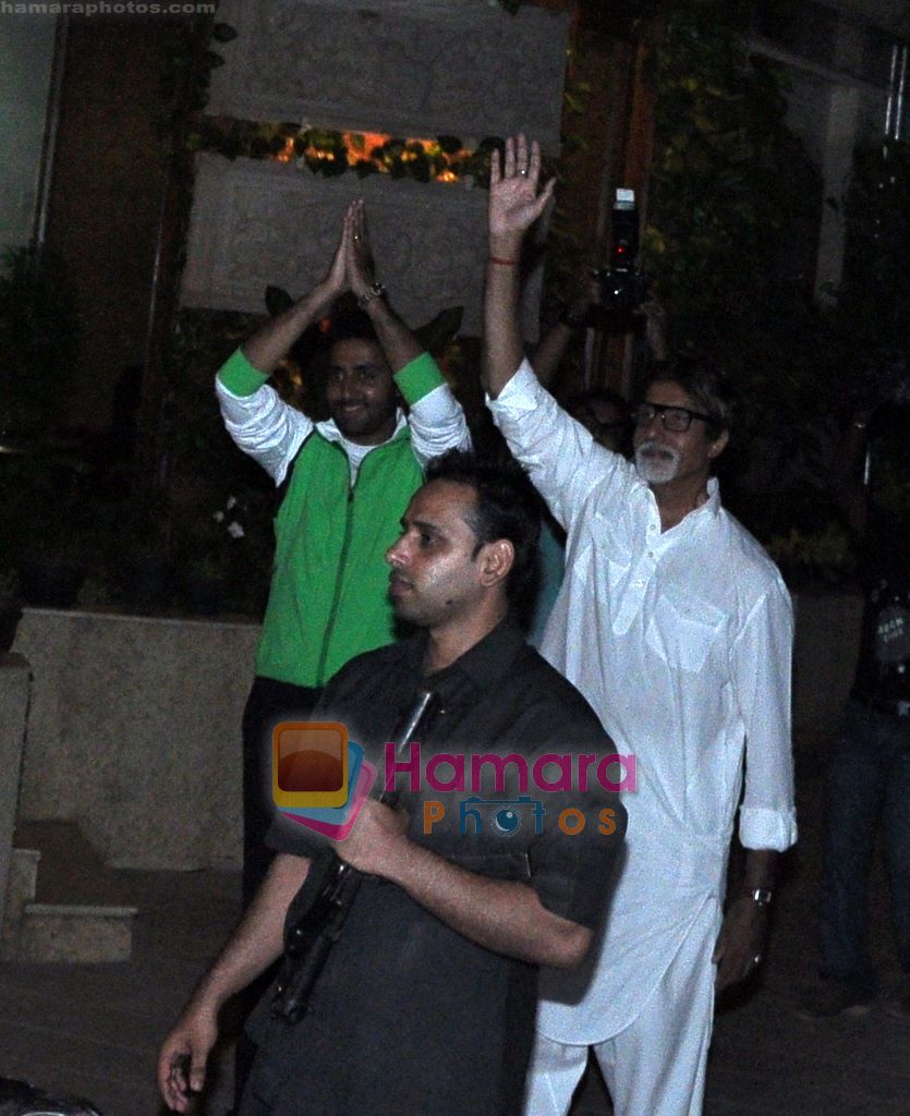 Amitabh and Abhishek Bachchan spotted at Jalsaa on 9th May 2010