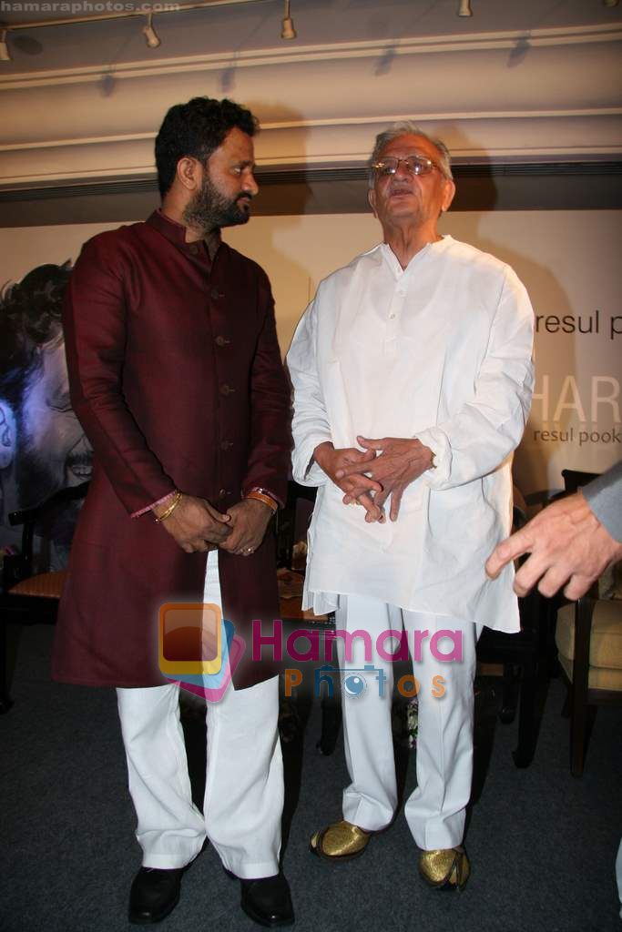 Gulzar, Resul Pookutty at Resul Pookutty's autobiography launch in The Leela Hotel on 13th May 2010 
