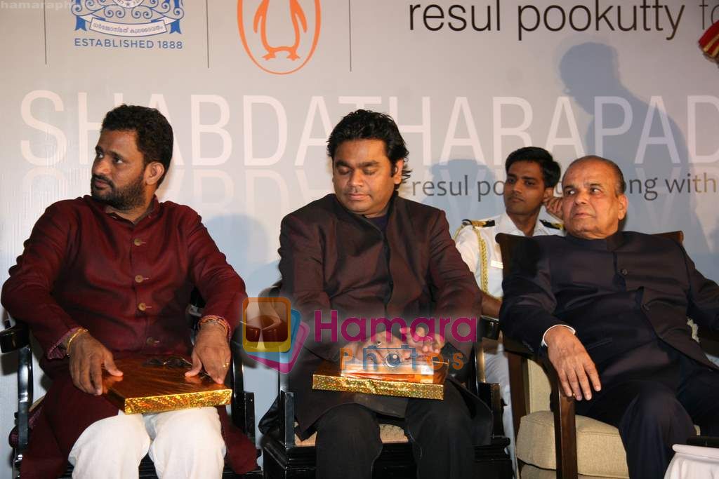 A R Rahman, Resul Pookutty at Resul Pookutty's autobiography launch in The Leela Hotel on 13th May 2010 