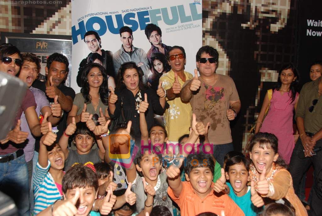Farah Khan, Sajid Khan, Chunky Pandey at the special screening of Housefull for kids in PVR, Juhu on 17th May 2010 