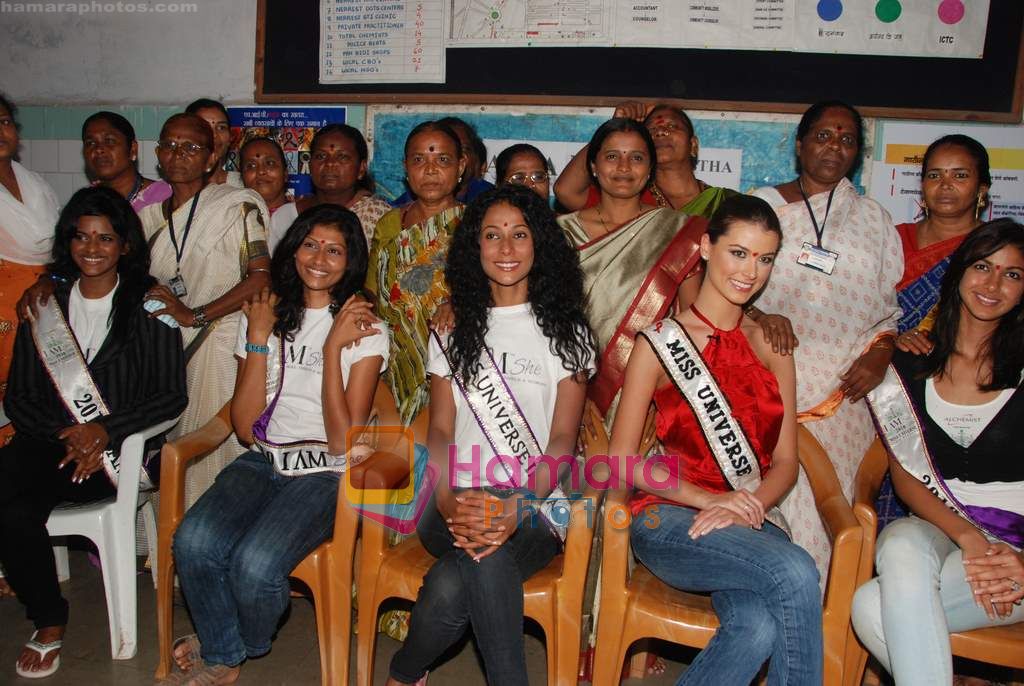 Miss Universe 2009 Stefania Fernandez during a visit to Kamathipura, Mumbai on Sunday,30 May 2010 