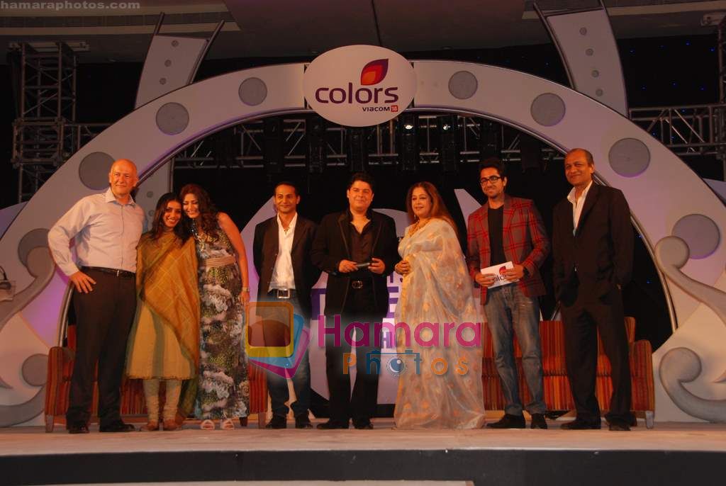 Sonali Bendre, Kiron Kher, Sajid Khan at India's Most Wanted press meet in Lalit Hotel on 1st June 2010 
