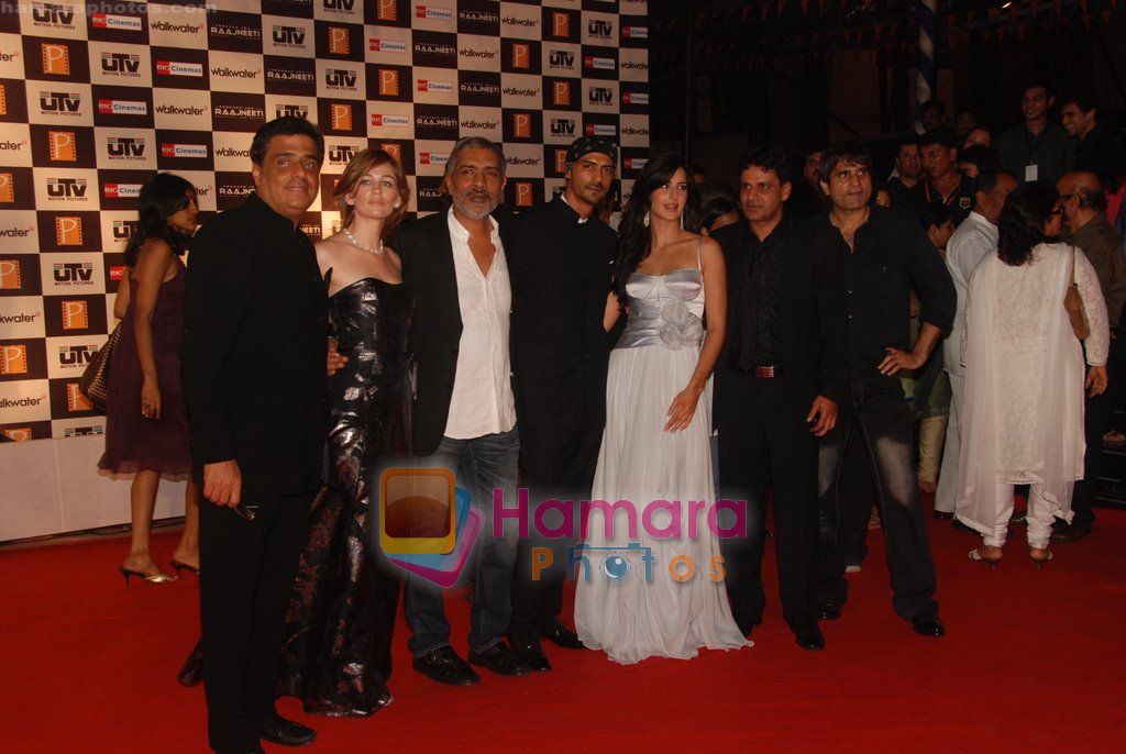 Katrina Kaif, Ranbir Kapoor, Prakash Jha, Arjun Rampal, Manoj Bajpai at Raajneeti Premiere in Big Cinemas, Wadala, Mumbai on 3rd June 2010 