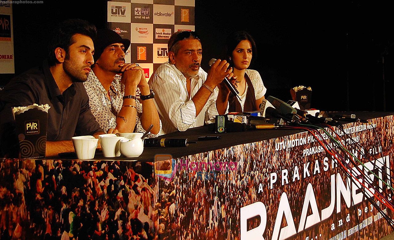 Katrina Kaif, Prakash Jha, Ranbir Kapoor, Arjun Rampal at PVR CINEMAS HOSTED A PRESS CONFERENCE OF FILM RAAJNEETI AT SELECT CITY WALK, SAKET, NEW DELHI on 7th June 2010 