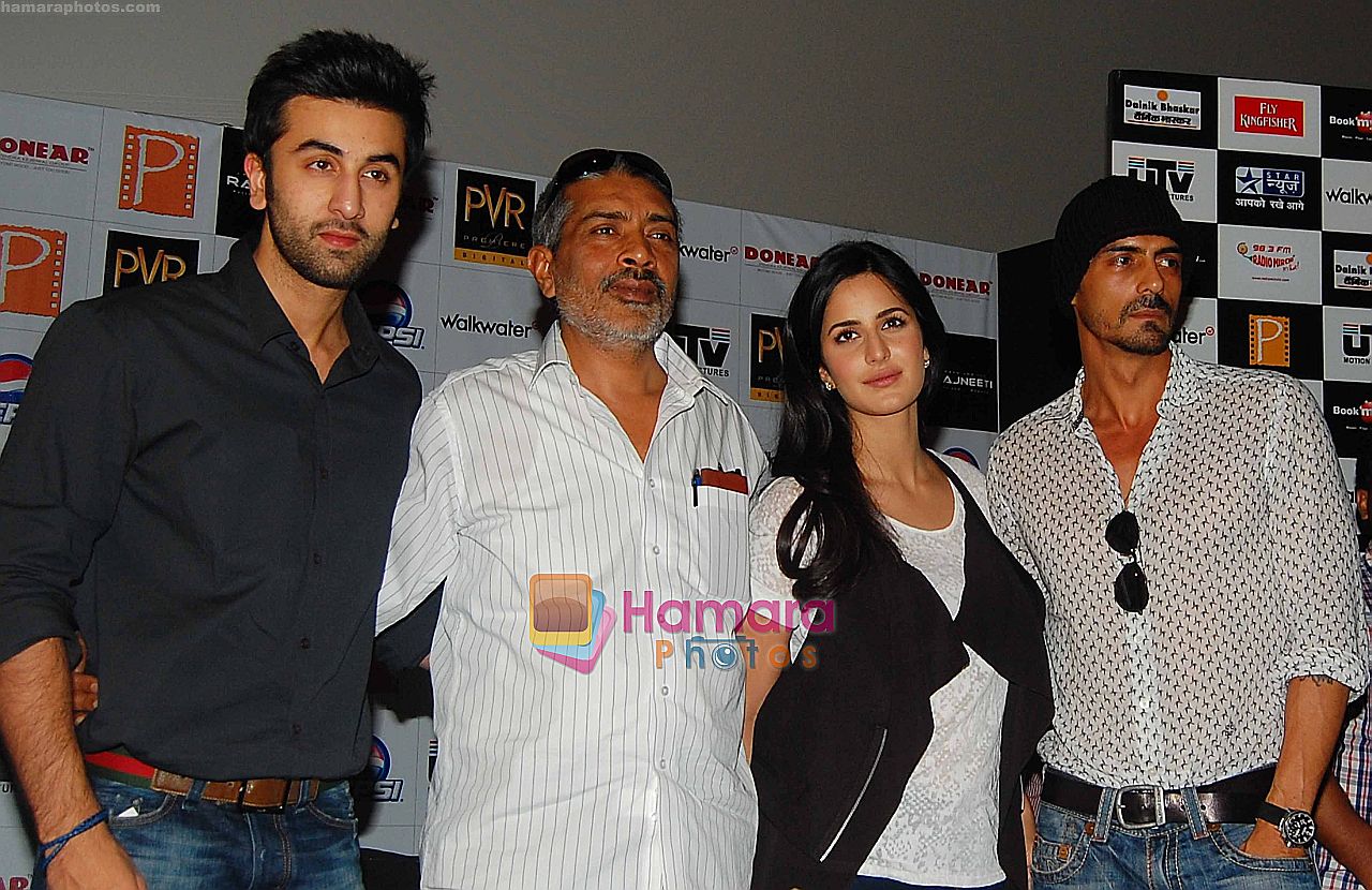 Katrina Kaif, Prakash Jha, Ranbir Kapoor, Arjun Rampal at PVR CINEMAS HOSTED A PRESS CONFERENCE OF FILM RAAJNEETI AT SELECT CITY WALK, SAKET, NEW DELHI on 7th June 2010 