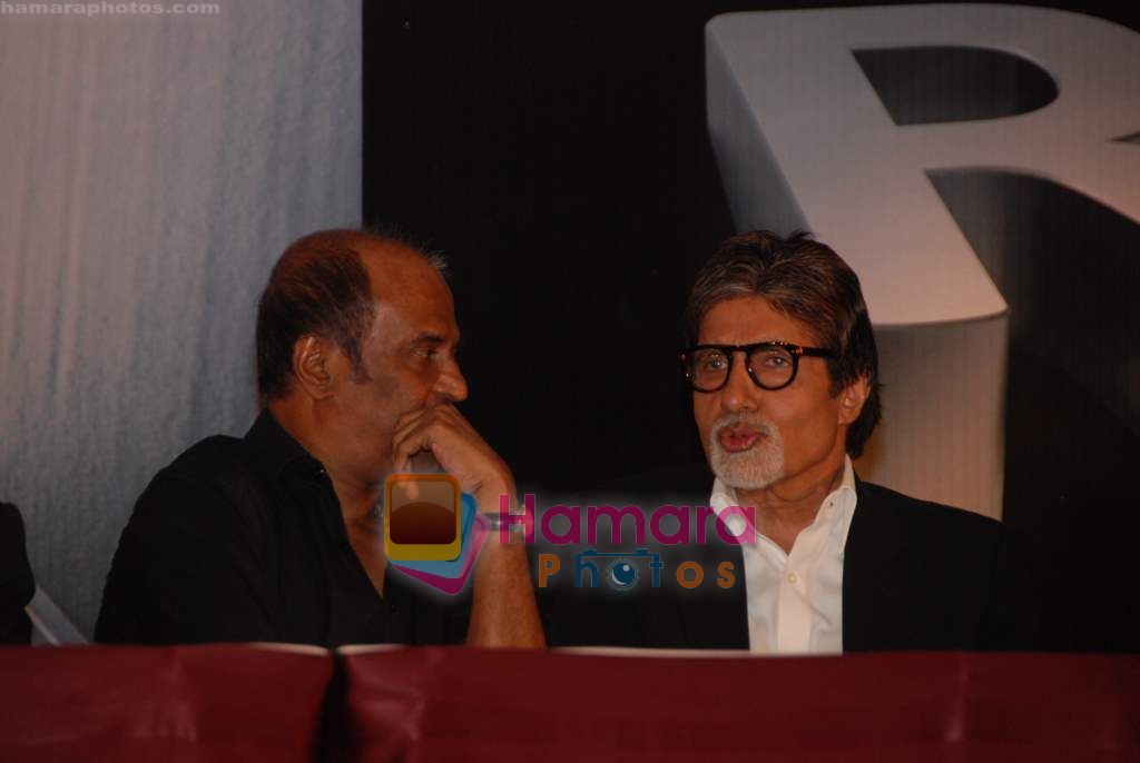 Amitabh Bachchan, Rajnikanth at Robot music launch in J W Marriott on 14th Aug 2010 