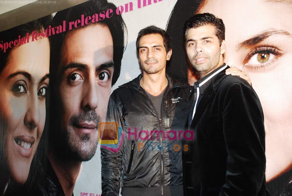 Arjun Rampal, Karan Johar at We Are Family special premiere in Cinemax on 30th Aug 2010 