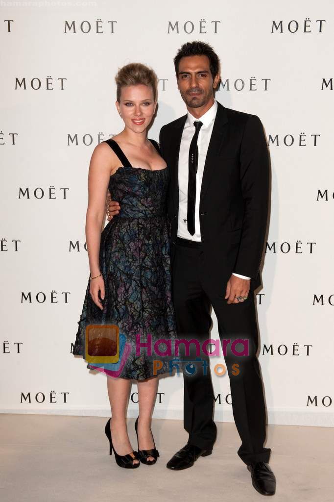 Scarlett Johansson and Bollywood star Arjun Rampal at Moet Chandon event 