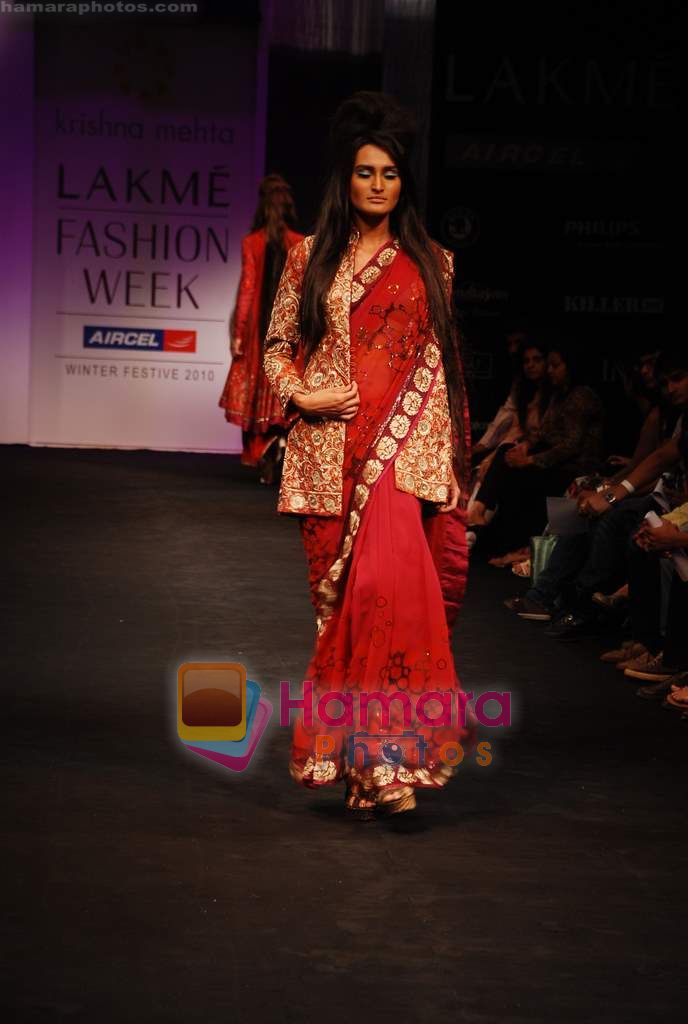 Model walks the ramp for Krishna Mehta Show at Lakme Winter fashion week day 1 on 17th Sept 2010 