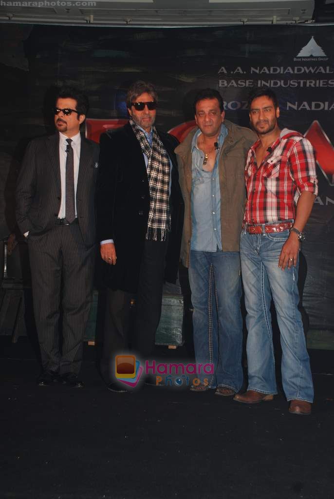 Sanjay Dutt, Anil Kapoor, Ajay Devgan, Amitabh Bachchan at Power film Mahurat in J W Marriott on 22nd Sept 2010 