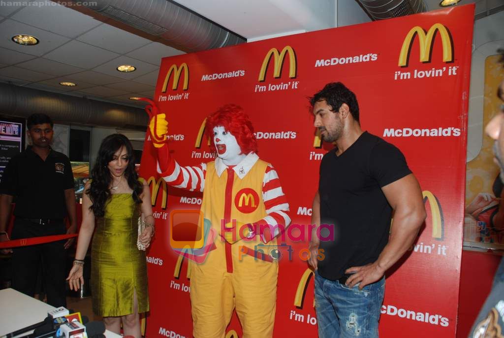 John Abraham at McDonalds to promote Jhootha Hi Sahi in Fun Republic on 14th Oct 2010 
