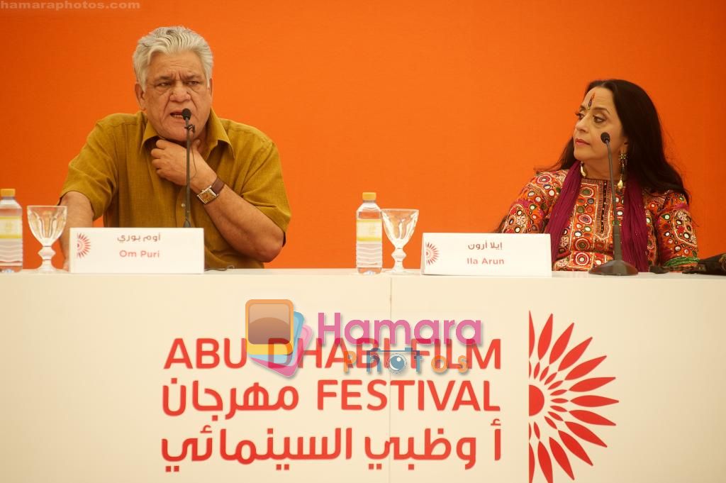 Ila Arun, Om Puri at West Is West press conference in Abu Dhabi Film Festival on 23rd Oct 2010 