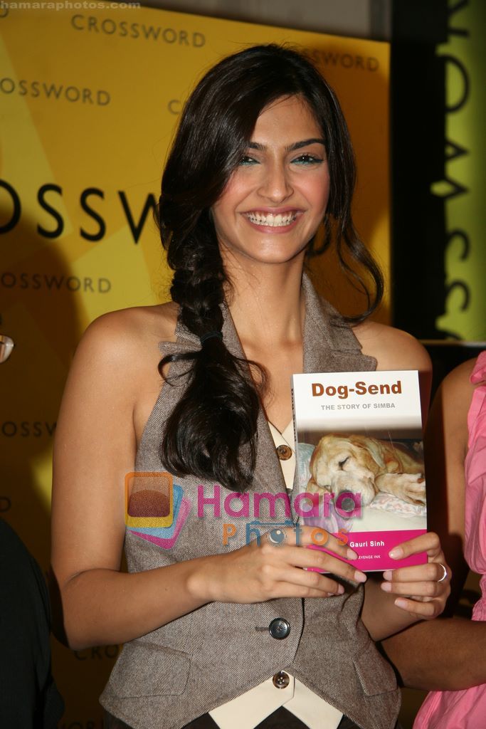 Sonam Kapoor unveils Dog Send-The story of Simba book in Kemps Corner, Mumbai on 28th Oct 2010 