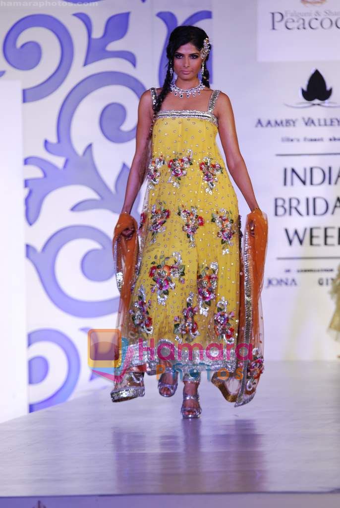 Model walks the ramp for Shane and Falguni Peacock at Aamby Valley India Bridal week DAY 3 on 31st Oct 2010 