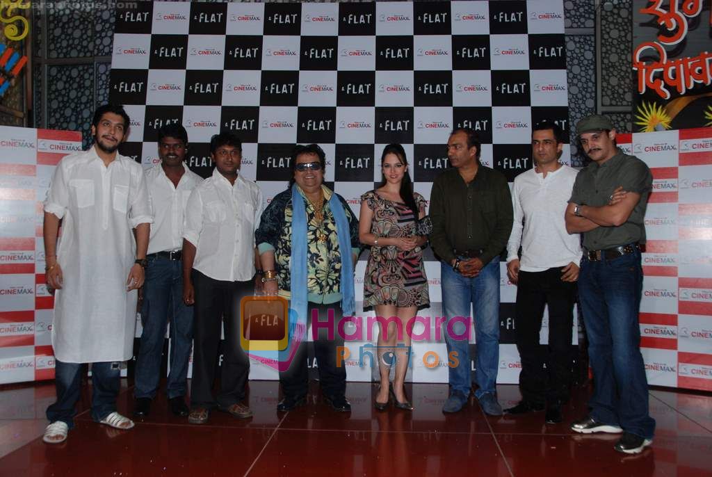 Sanjay Suri, Hazel, Jimmy Shergill, Bappi Lahiri , Bappa Lahiri at the Music launch of A Flat in Cinemax on 2nd Nov 2010 