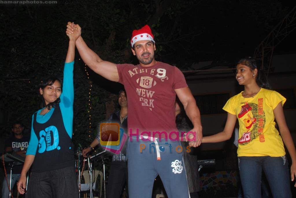 John Abraham spend christmas with children of St Catherines in Andheri on 25th Dec 2010 