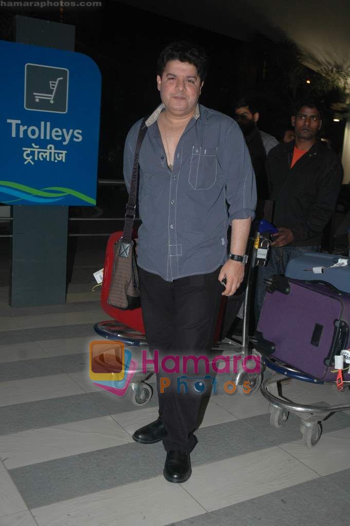 Sajid Khan arrive from Singapore in Airport on 11th Jan 2011 