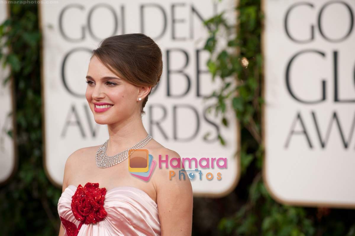 Natalie Portman at 68th Annual Golden Globe Awards red carpet in Beverly Hills, California on 16th Jan 2011 