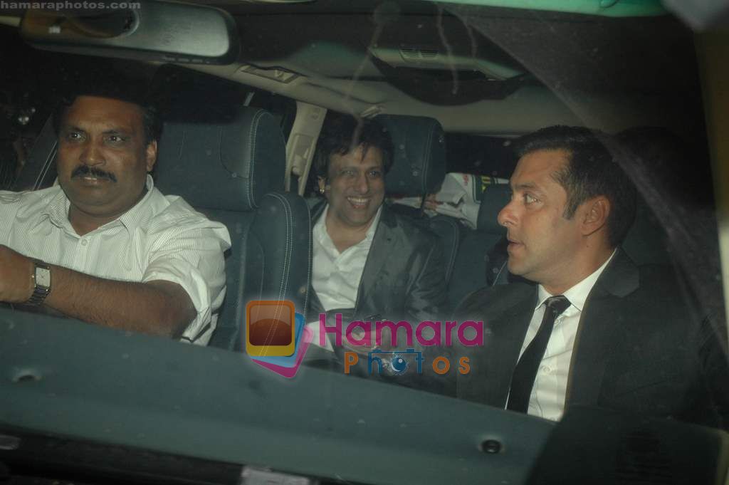 Salman Khan, Govinda at the Premiere of Hum Dono Rangeen in Cinemax on 3rd Feb 2011 