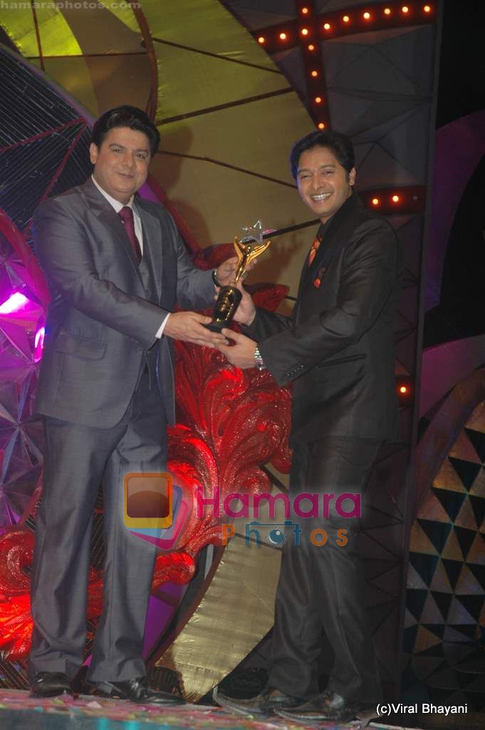 Shreyas Talpade, Sajid Khan at Stardust Awards 2011 in Mumbai on 6th Feb 2011 