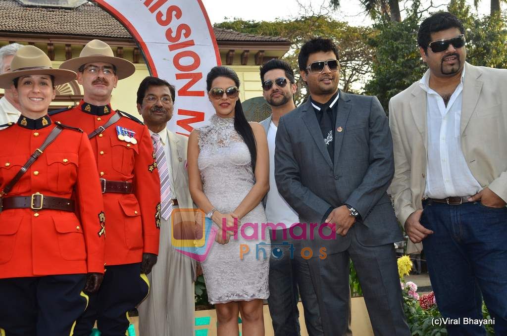 Neha Dhupia, Aftab Shivdasani, Madhavan at Elle Cup and IIFA promotional event in at Elle Cup and IIFA promotional event on 12th Feb 2011 