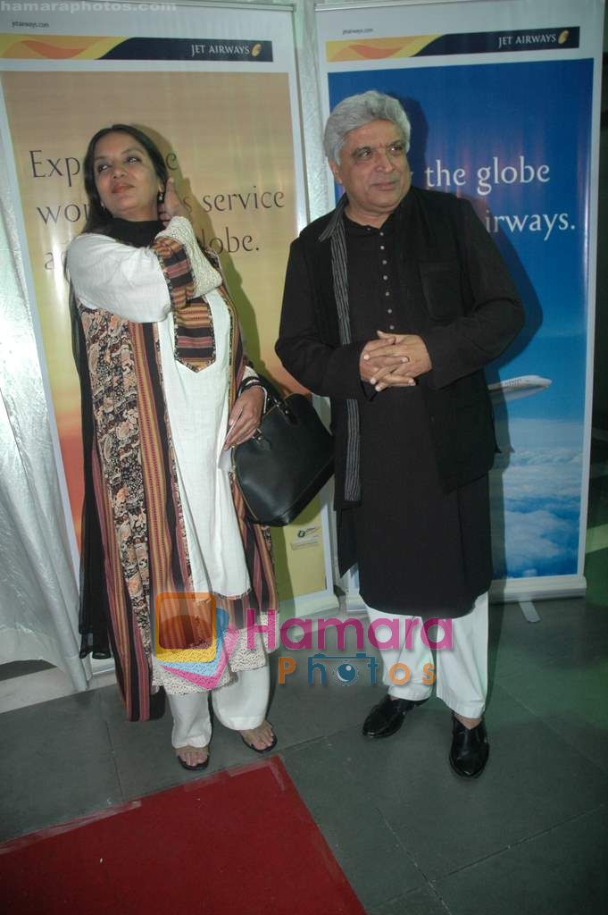 Shabana Azmi, Javed Akhtar at Black Comedy presented by Jet Airways in Rang Sharda on 15th Feb 2011 