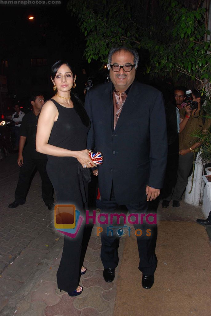 Sridevi, Boney Kapoor at Shahid Kapoor's Birthday Party in Olive, Bandra, Mumbai on 25th Feb 2011 