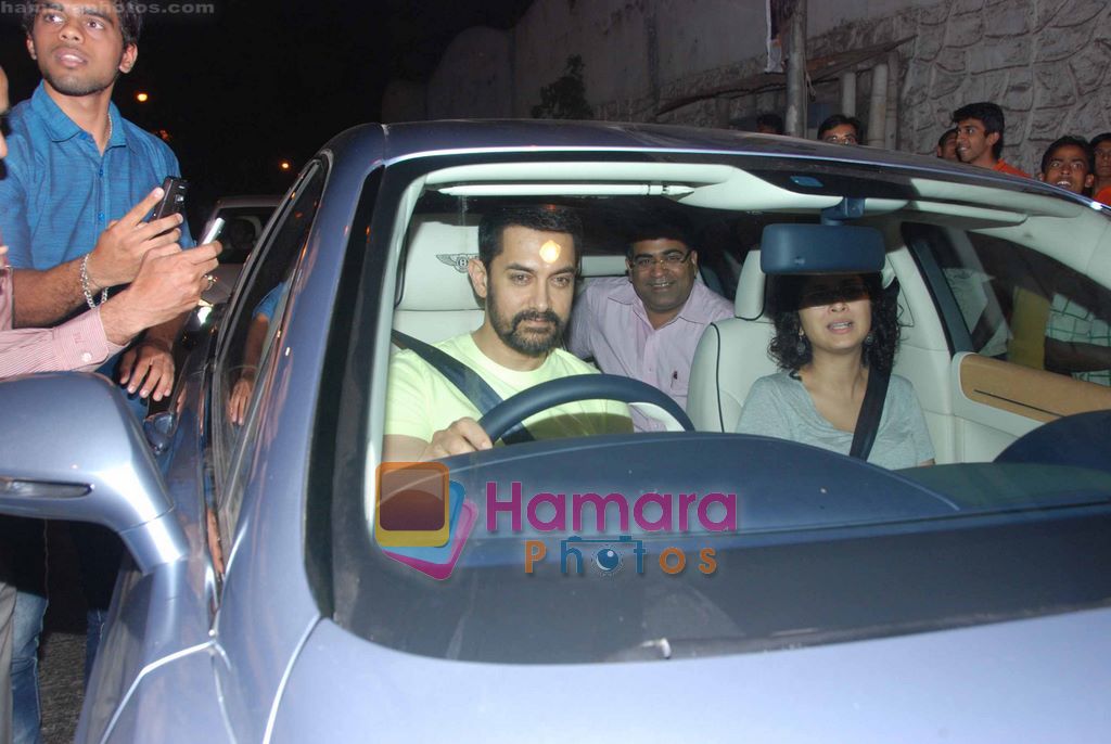 Aamir Khan , Kiran Rao at Shahid Kapoor's Birthday Party in Olive, Bandra, Mumbai on 25th Feb 2011 