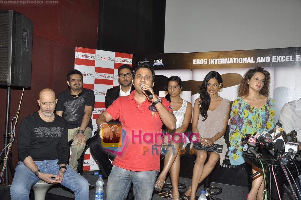 Loy Mendonca, Abhishek Bachchan, Shahana Goswami, Sarah Jane Dias, Kangna Ranaut at Game film music launch in Cinemax on 9th March 2011 