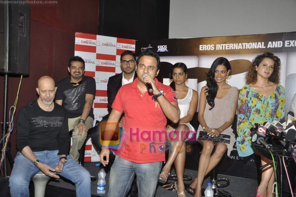 Loy Mendonca, Abhishek Bachchan, Shahana Goswami, Sarah Jane Dias, Kangna Ranaut at Game film music launch in Cinemax on 9th March 2011 