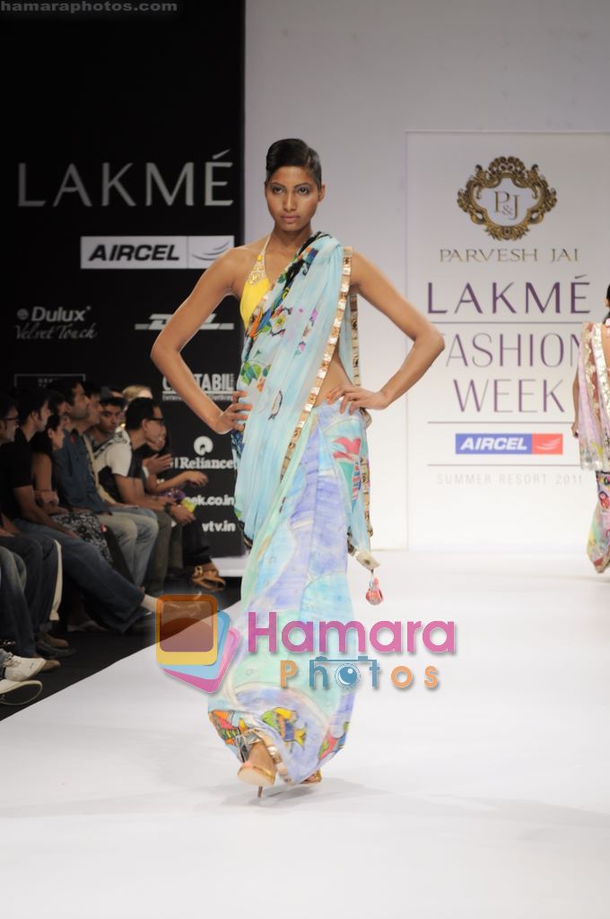 Model walks for Parvesh and Jai at Lakme Fashion Week 2011 Day 1 in Grand Hyatt, Mumbai on 10th March 2011 