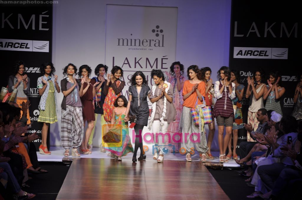 Model walk the ramp for Mineral by Priyadarshini rao show at Lakme Fashion Week 2011 Day 1 in Grand Hyatt, Mumbai on 11th March 2011