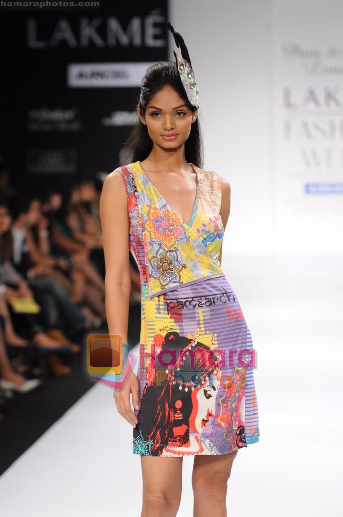 Model walk the ramp for Pam & Arch London show at Lakme Fashion Week 2011 Day 2 in Grand Hyatt, Mumbai on 12th March 2011 