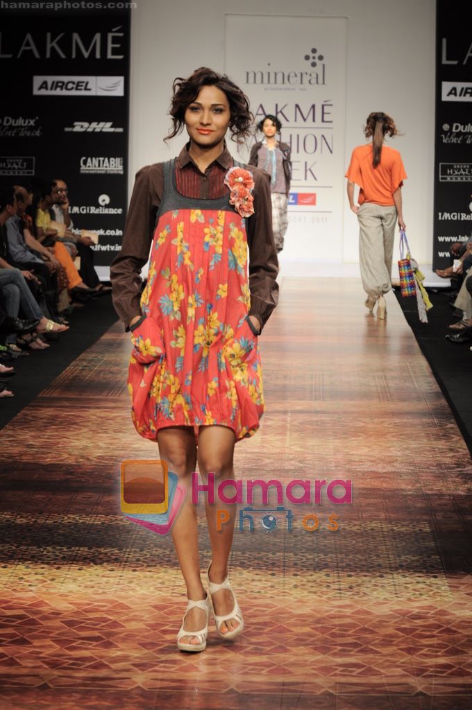 Model walk the ramp for Mineral by Priyadarshini rao show at Lakme Fashion Week 2011 Day 1 in Grand Hyatt, Mumbai on 11th March 2011 