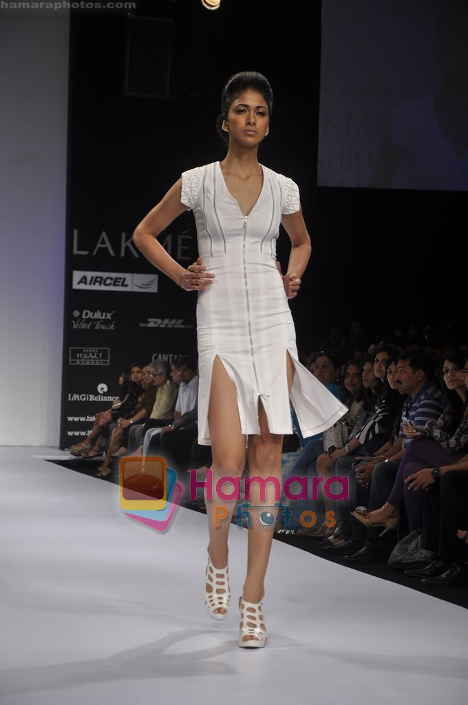Model walk the ramp for Arpan Vohra show at Lakme Fashion Week 2011 Day 1 in Grand Hyatt, Mumbai on 11th March 2011 