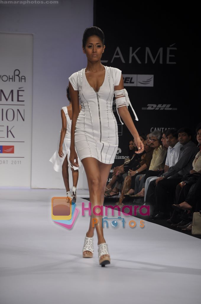 Model walk the ramp for Arpan Vohra show at Lakme Fashion Week 2011 Day 1 in Grand Hyatt, Mumbai on 11th March 2011 
