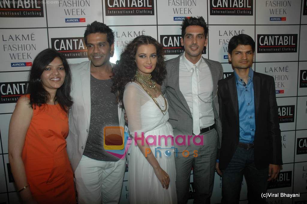 Dia Mirza, Rocky S, Zayed Khan on Day 4 of Lakme Fashion Week 2011 in Grand Hyatt, Mumbai on 14th March 2011 