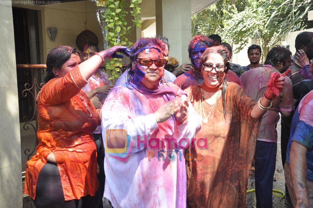 Bappi Lahiri celebrates Holi In Style in Juhu, Mumbai on 20th March 2011 