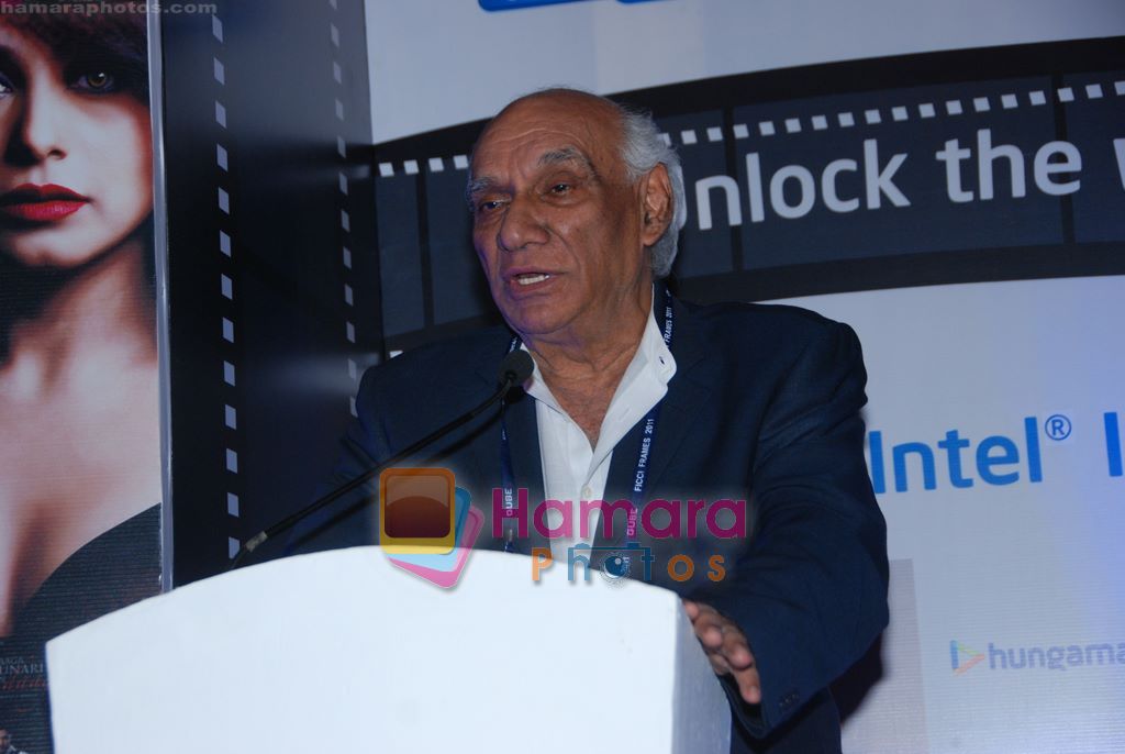 Yash Chopra at Hungame-Intel media meet in Renaissance, Powai, Mumbai on 23rd March 2011 