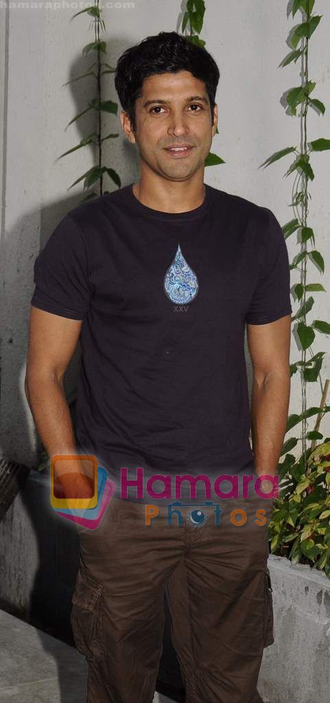 Farhan Akhtar at Mannat today as he supports Indian team on 30th Mrch 2011 