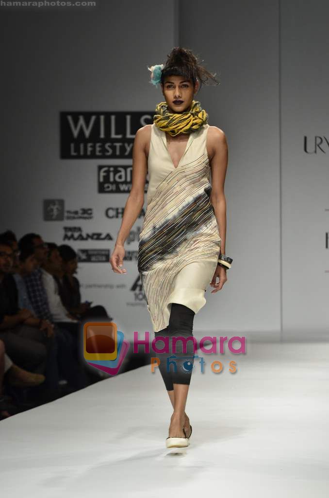 Model walks the ramp for Urvashi Kaur show on Wills Lifestyle India Fashion Week 2011 - Day 1 in Delhi on 6th April 2011 