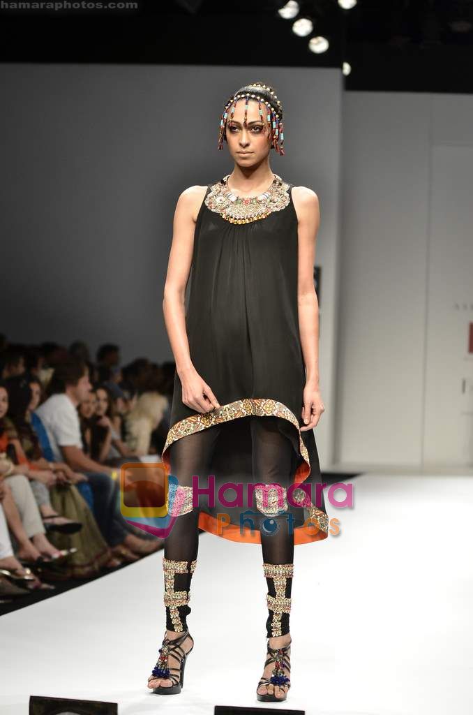Model walks the ramp for Ashima Leena show on Wills Lifestyle India Fashion Week 2011 - Day 2 in Delhi on 7th April 2011 