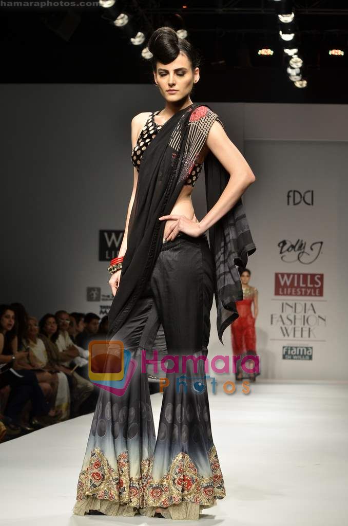 Model walks the ramp for Dolly J show on Wills Lifestyle India Fashion Week 2011 - Day 2 in Delhi on 7th April 2011 