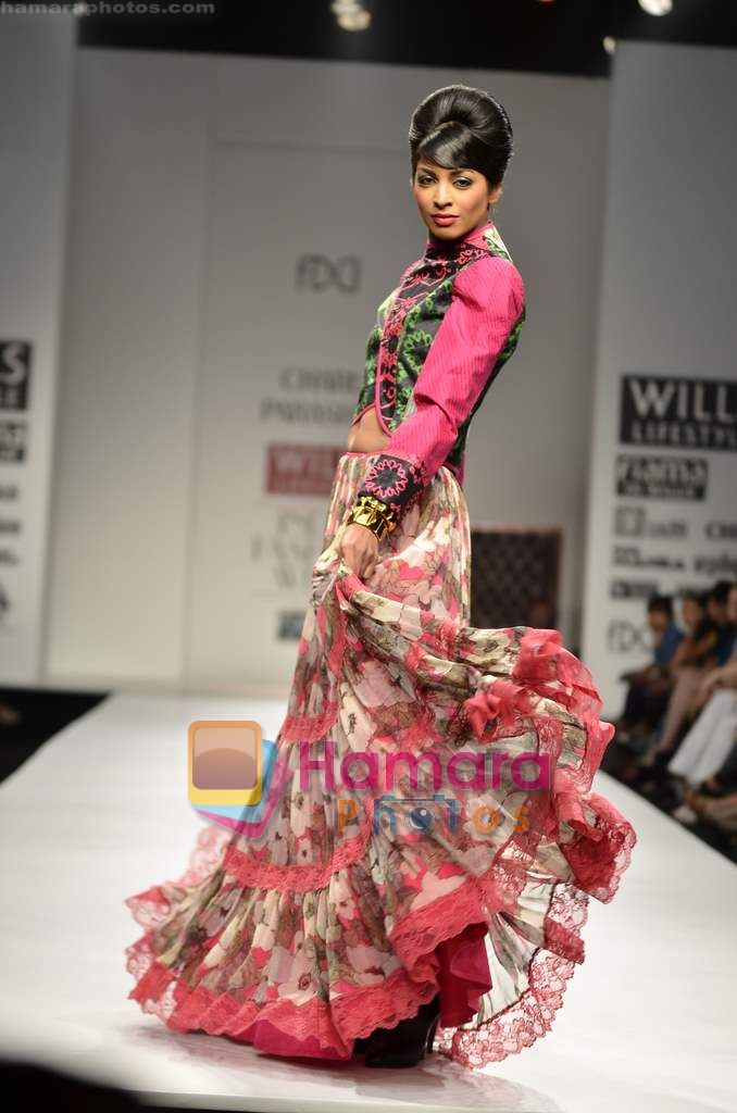 Model walks the ramp for Charu Parashar show on Wills Lifestyle India Fashion Week 2011 - Day 2 in Delhi on 7th April 2011 