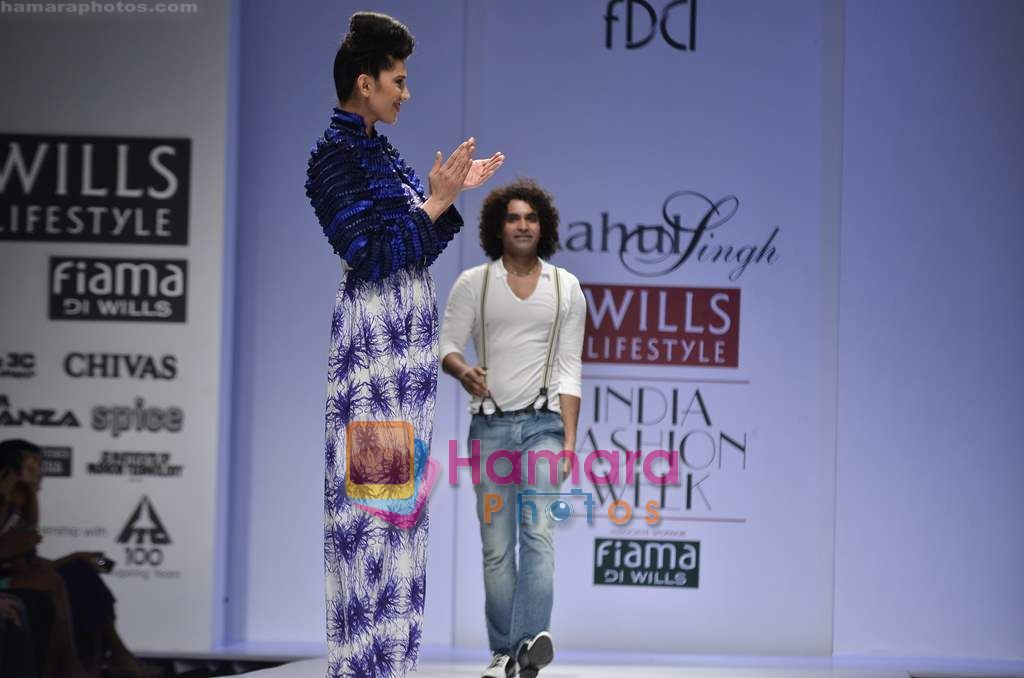 Model walks the ramp for Rahul Singh show on Wills Lifestyle India Fashion Week 2011 - Day 2 in Delhi on 7th April 2011 