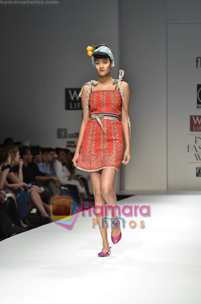 Model walks the ramp for Rehane show on Wills Lifestyle India Fashion Week 2011 - Day 1 in Delhi on 6th April 2011 