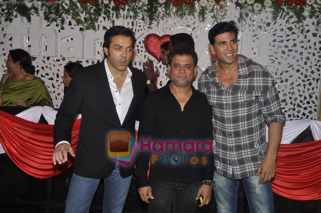 Bobby Deol, Anees Bazmee, Akshay Kumar at the Premiere of Thank you in Chandan, Juhu,Mumbai on 6th April 2011 